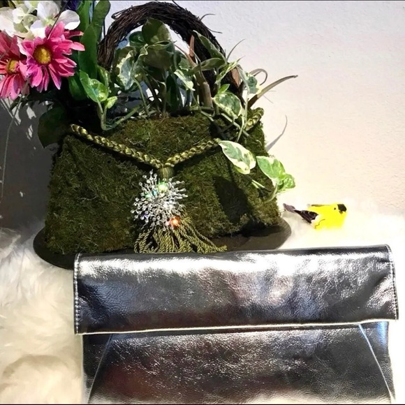 Adorne Metallic Clutch Boutique Purse. - Picture 2 of 5
